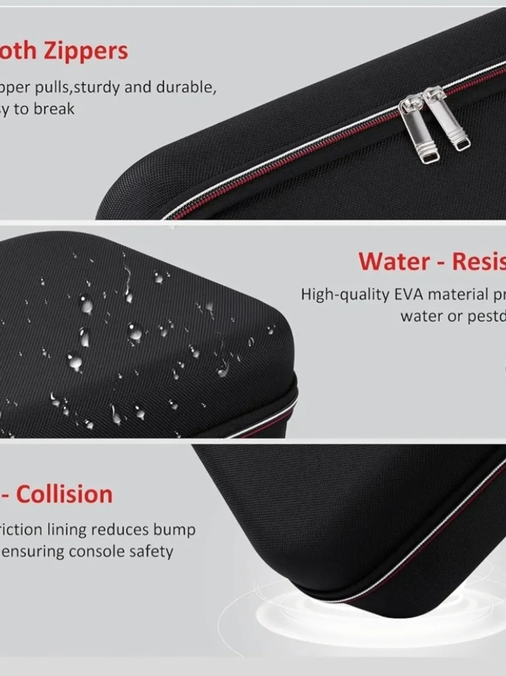 Switch 2 Travel Case with Black Exterior and Red-Trim Zipper